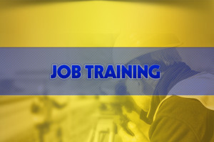 Job training on gold background